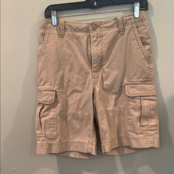 Gap Kids Tan Khaki Cotton Cargo Shorts Boys Size 10 Husky 20H Adjustable Waist - Picture 1 of 5